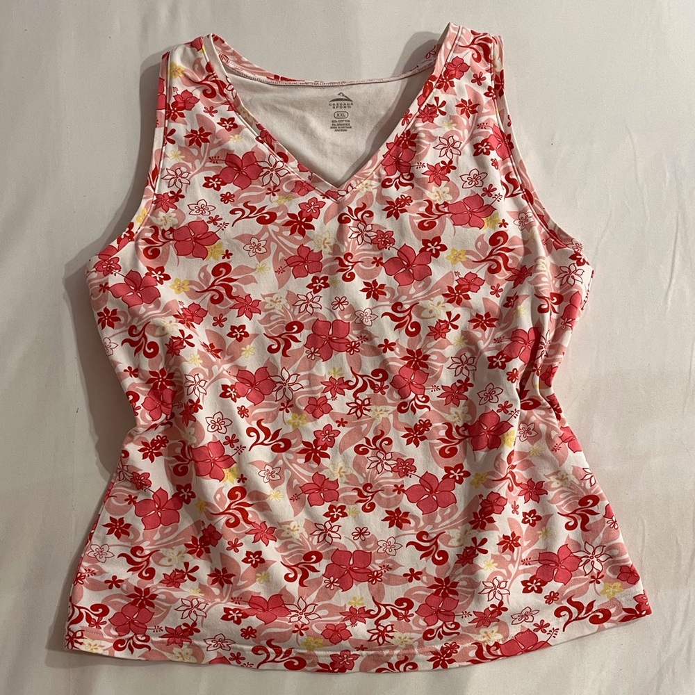 cascade sport floral tank top